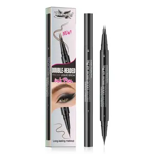 2-in-1 Micro-Fork Eyebrow Pen Dual-Ended Liquid Brow Pencil & Brush Creates Natural Hair-Like Strokes All-Day Waterproof Wear Flawless