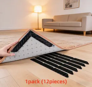 Non-slip Rug Pad Gripper, 12 Counts/setChristmas DecorReusable & Washable RugTape for Floors & Tiles, AreaRugPad Gripper, Floor Mat Gripper, HouseholdCarpetAccessories, Christmas GiftsChristmas Decorations, RoomEssentials,Floor Grippers subway tile