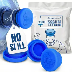 Jug Plug 5 Gallon Water Jug Cap – No Spill, Fits All Standard 3 & 5 Gal Jugs – Reusable Silicone Jug Lid & Caps Replacement, Leak-Proof Water Bottle Cap – 3 Pack