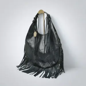 PRE-ORDER ONLY: The Fringe Bag in Midnight Black By Carolina Crowley