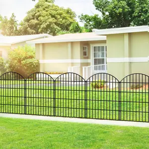 Metal Garden Fence 36in (H) x 23.3ft (L), 10 Panels + 11 Stakes  Fences Border Fence  Barrier, No Dig Garden Fencing for Yard Flower Bed Lawn Patio Outdoor, CTW3610 Black
