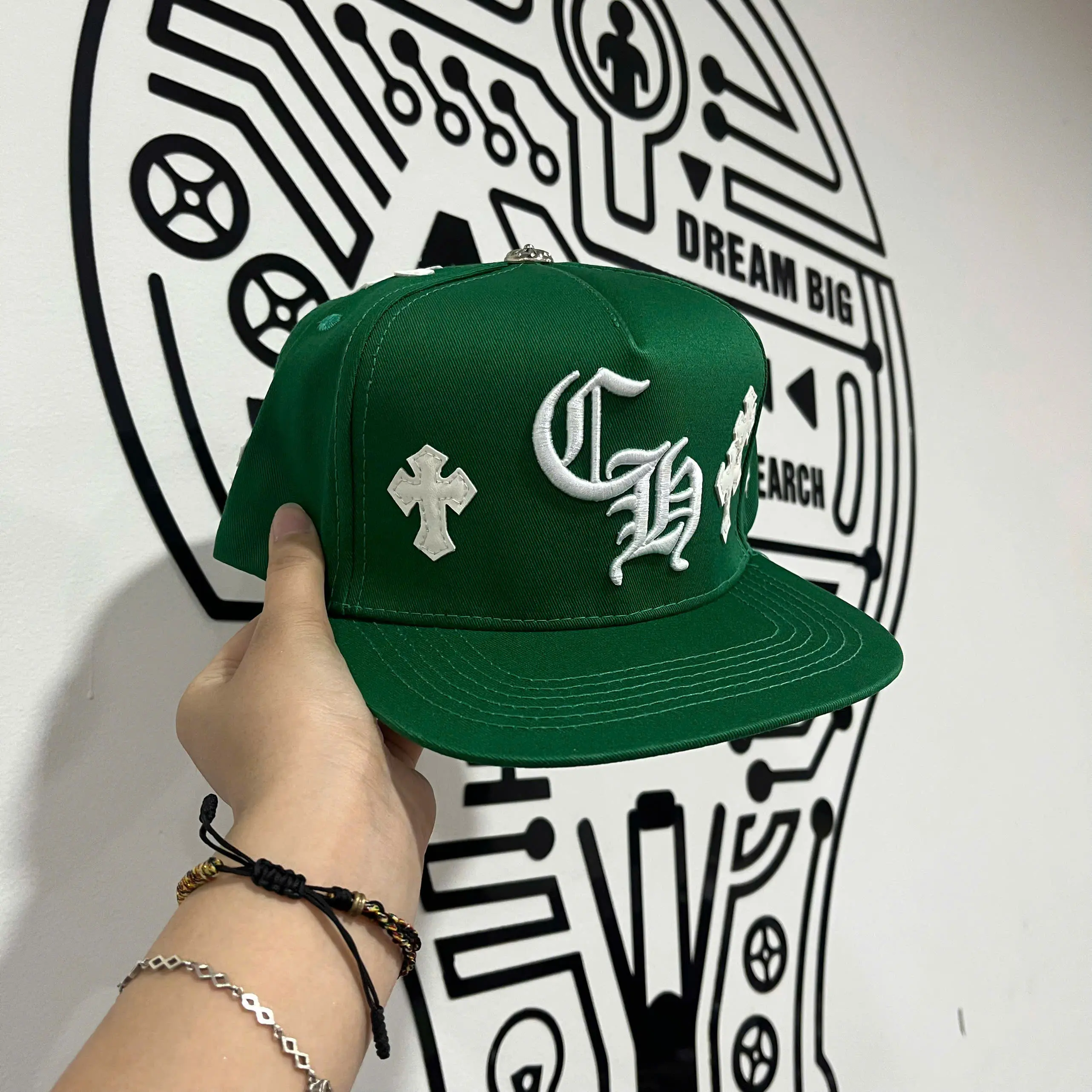Green Blue Red Link Y2K Streetwear Trucker Hat Embroidered Graphic Snapback Cap
