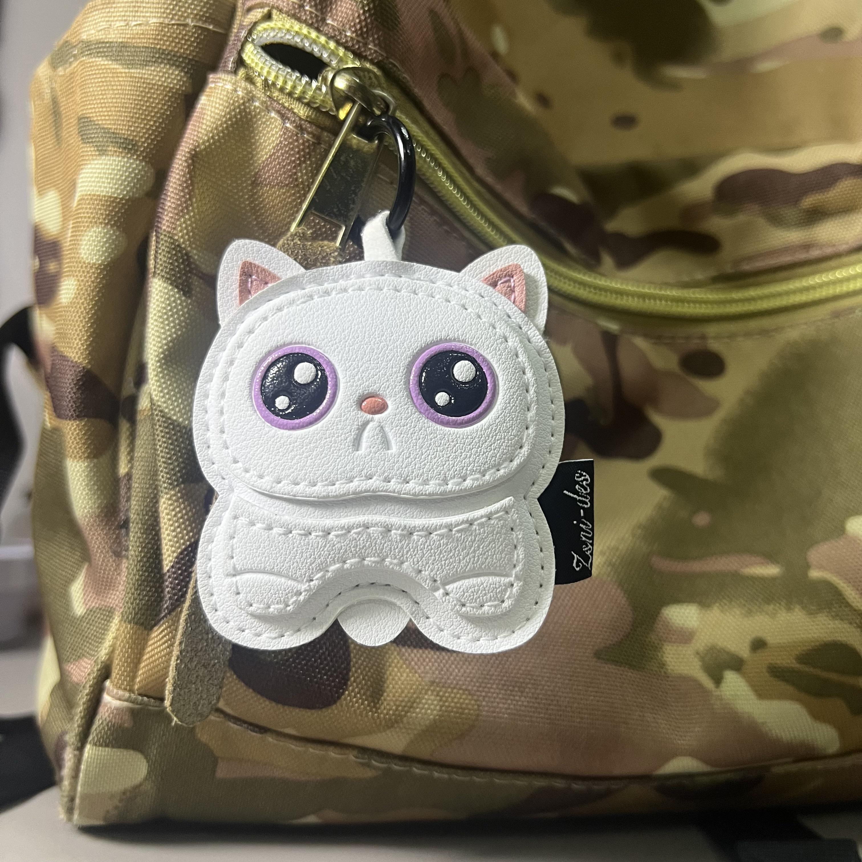 Cat-themed phone keychain pendant, casual-style accessory suitable for luggage tags, backpacks, wallets, and other gifts Metal Water Proof