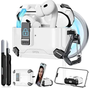 AirPods Pro 3 Case (2025) with Phone Stand & Cleaning Kit,Compatible ,Magnetic Automatic Lock Cover for AirPods Pro 3rd Generation,