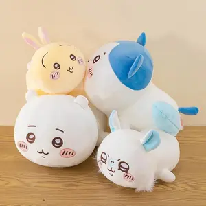 4 Styles Kawaii Lying Cartoon Animal Plush Toy, Cute Soft Stuffed Bunny Cat Doll, Japanese Style Fluffy Plushie Pillow, Kids Adults Birthday Christmas Gift, Home Sofa Decor Collectible Toy