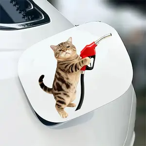 1Pcs Creative Crying Cat Car Fuel Tank Sticker, Funny Animal Pattern, External Decoration, Fun Gift, Car Accessories, Car Decals