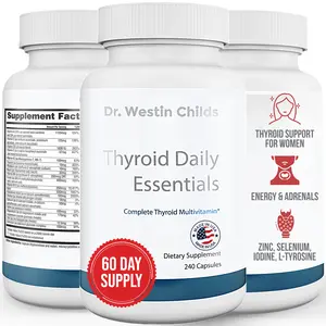 Dr. Westin Childs - Thyroid Daily Essentials - Multivitamin for Women with Immune & Stress Support - Iodine, Zinc, Selenium, Fulvic Acid, Activated B Vitamins, K2, L-Tyrosine, Rhodiola - 240 Capsules
