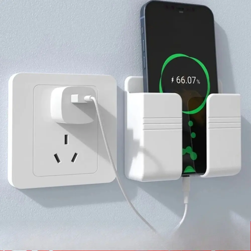 Bedside mobile phone charging bracket, no punching rack storage box, TV air conditioner remote control, wall-mounted type