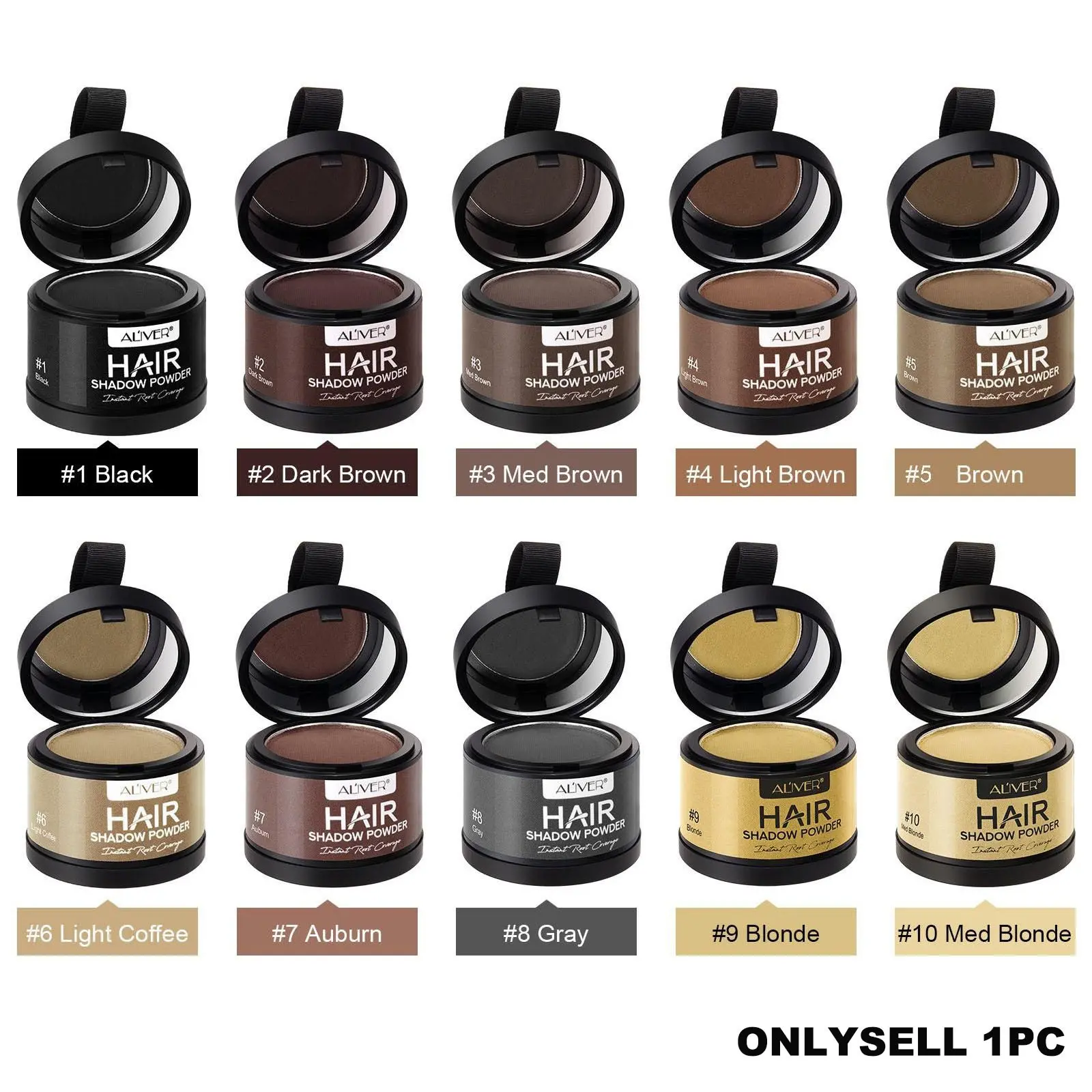 Aliver Hairline Powder, Natural Hair Fill-In & Coverage, Fuller Look, Long-Lasting & Waterproof, Suitable for Various Hair Colors, Hair Touch Up For Roots