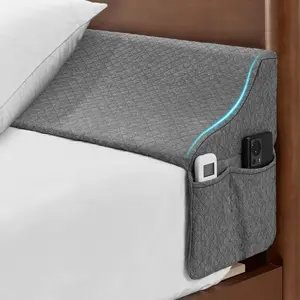 Queen Size Bed Wedge Pillow for Headboard, Bed Gap Filler for 0-7" Mattress Gap, Triangle Foam Wedge Pillow Between Headboard and Mattress, Grey 60"x10"x6"
