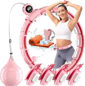 Smart Hula Infinity Hoop for Weight Loss, Silent Infinity Hoop Plus Size 48 inchs, Fitness Hula Circle with Ball and Counter, Abs Exercise Equipment for Home