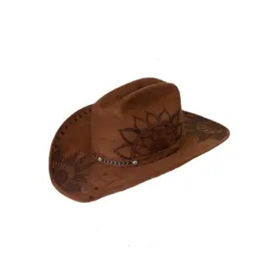 Engraved Suede Cowgirl Hat