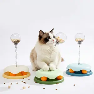 Cat Toy Treat Dispenser Ball Wand Toy Play Roller Track Turntable Self Entertaining Pet Supplies