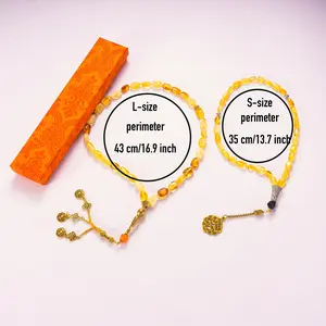 [33 Beads Baltic Amber Tasbih] 33 Beads Handmade Baltic Amber Tasbih Tesbih Misbaha |   Natural Material, Suitable for Salah and Dhikr Recitation, Ideal Gift for Ramadan, Eid, Birthdays, Spiritual Meditation, and Daily Prayers |   Comes with a Beautiful G