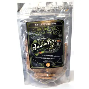 Jalapeno PECAN Brittle - 8oz Crunchy Unique Sweet & Heat Brittle GLUTEN FREE By Dutch Addictions