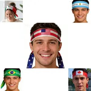 National flag headscarf，Football season, midsummer, football, sports events cheering props, favorite countries to win the championship USA, Mexico, Canada, Brazil, Brazil, Argentina flag printed bandana - suitable for team spirit and daily wear