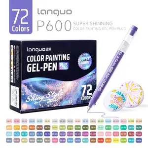 72 Color Blue Fruit Sparkle Journal Pen Set, Large Capacity Glitter Highlighter Pens, Multicolor Neutral Ink Pens for Students, Sparkling Pens, Gel Ink Pen