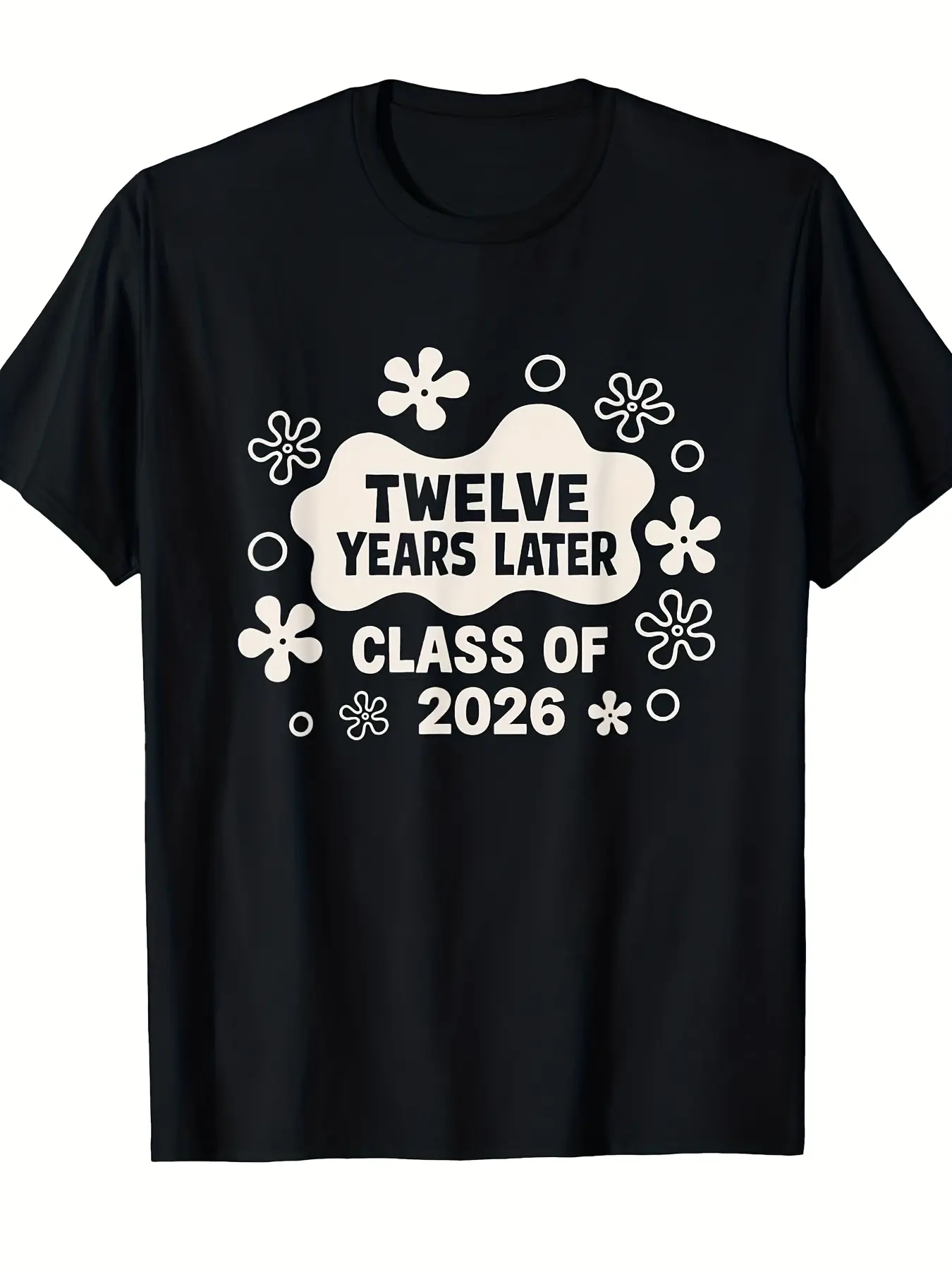 Class of 2026 Twelve Years Later Funny Graduation unisex soft cotton short sleeve t shirt, vintage graphic casual tee for men women teens, perfect birthday holiday gift for camping travel gym daily street  wear