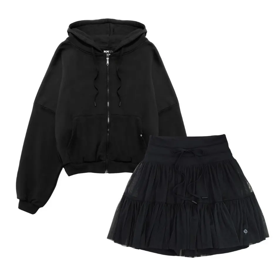 All Black TikTok Exclusive Bundle - Pirouette Skort x Zip Cloud Hoodie All Black TikTok Exclusive Bundle - Pirouette Skort x Zip Cloud Hoodie