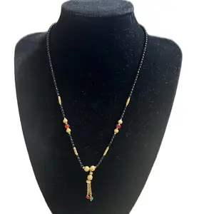 Mangalsutra Necklace - Traditional Design with Colorful Beads and Elegant Chain