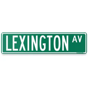 Lexington Ave New York City Theme Street Sign 16 x 4 Tin Wall Decor, Big Apple Garage Home Bar Decoration, Urban City Vibes for Living Room or Office