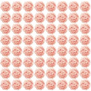 64 count Full Hydrangea , Silk Hydrangea Artificial  Heads with Stems, Artificial  for Wedding, Garden,  Shower, Party, Outdoor Indoor Decoration (Rubber Pink)