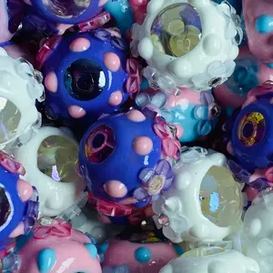 3D flower bead 5 pcs,  mix