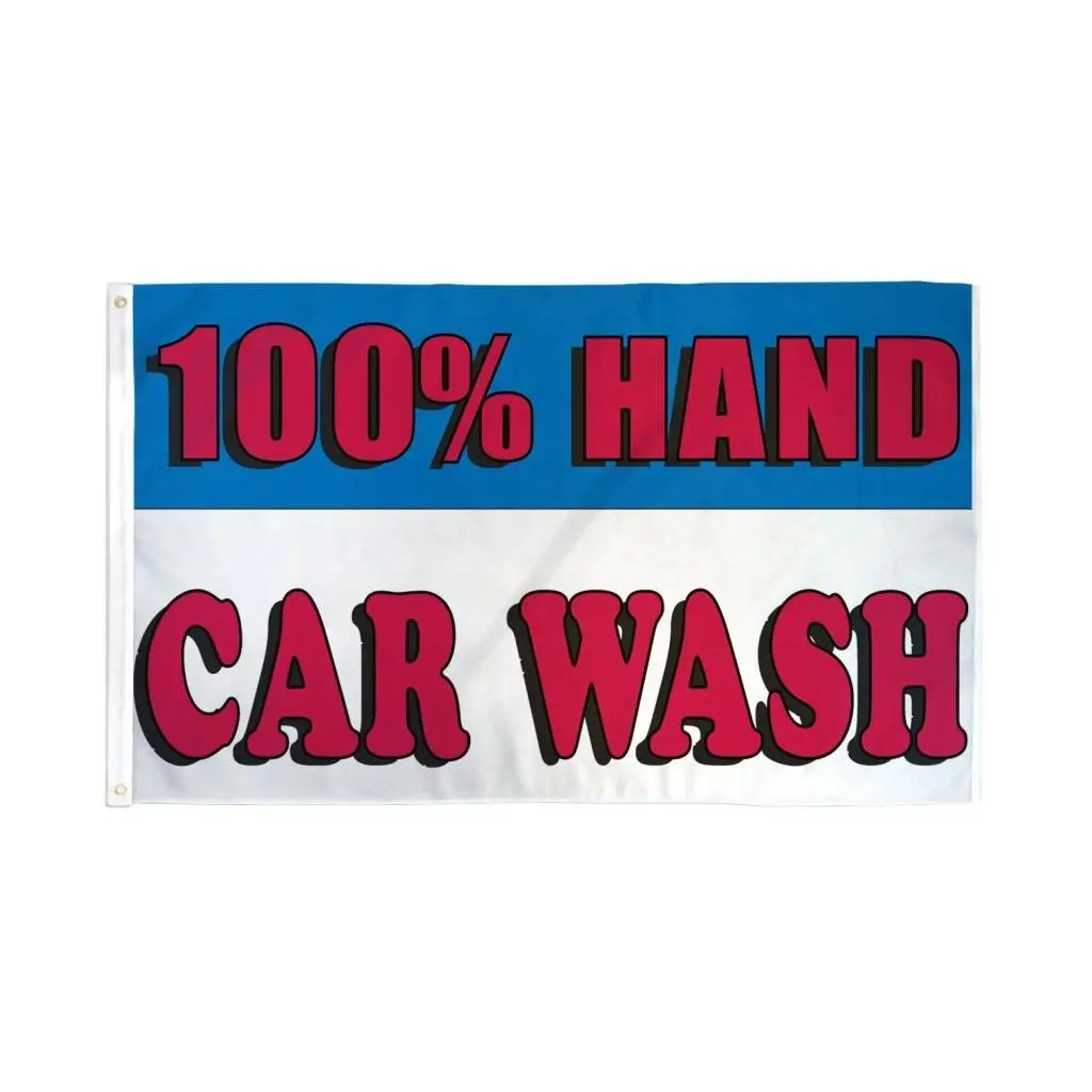 3x5 ft Hangable Polyester Fabric Car Wash Flag - Synthetic, Dye Sublimation Print, Fly Edge, Bold Colors - Home & Festive Party Backdrop Banner