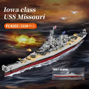 2228 Pcs, USS Missouri Battleship Construction Kit Building Block Set, Military Series Historical Warship Model, Adult Collection Display Toy, Hobbyist Gift, FC4203 Christmas Halloween Gifts