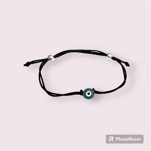 Charm Popz evil eye adjustable and interchangeable black cord bracelet