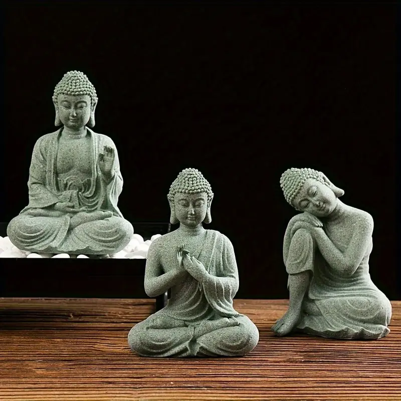 1pc Buddha Statue, Stone Figure For Home Decor, Buddha Statute Zen Decoration, Meditation Buddha Decor, Car Desktop Decor Birthday Gifts, Office Shelf Desktop Computer Decor, Scene Decor, Desktop Decor Religious Ornaments Trumpet-Fearless