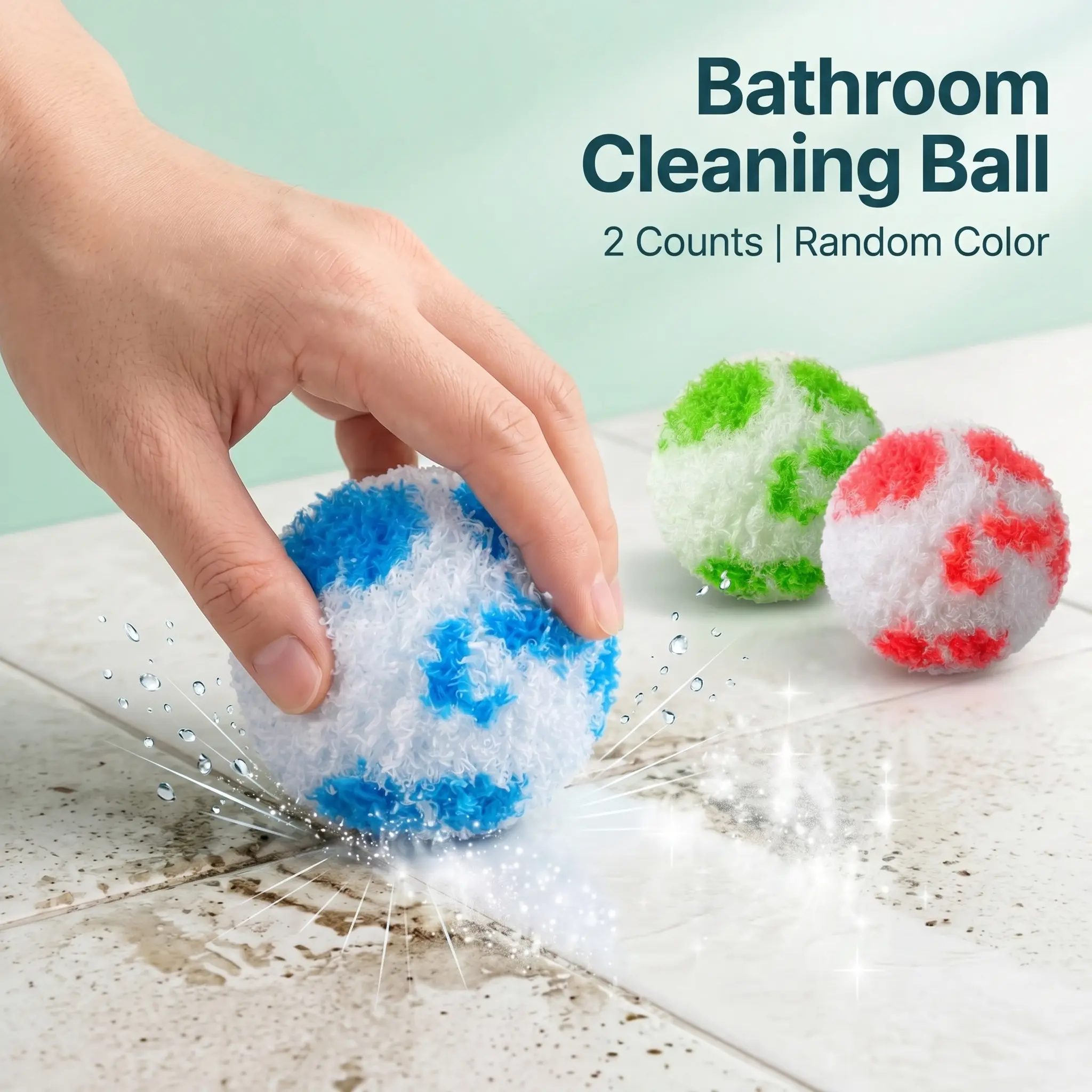 2 Counts Kitchen Cleaning Ball, Effective for Common Household Stains Ergonomic Shape For Comfort Use