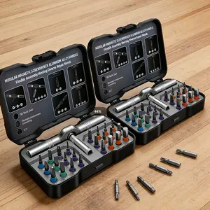 2 Set 24 in 1 Dly Screwdriver Set Magnetic Compact and Portable Ratchet Screwdriver, Mini Screwdriver Set, Ratcheting Allen Wrench Set, Removable Self-Assembly Precisio for Pc Mobile Bicycle (Black)