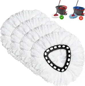 Spin Mop Replacement Head 4 Pack Mop Refill Compatible with Ocedar Triangle Swivel Mops Microfiber Swivel Mop Refill,Deep Clean,Machine Washable and Easy to Replace