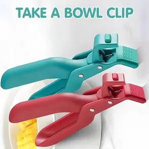2 Counts Hot Plate Gripper, red and green, Hot Bowl Holder with Anti-Slip Dots, Simple Cleaning with Water,  Practical Tool for Daily Meal Preparation
