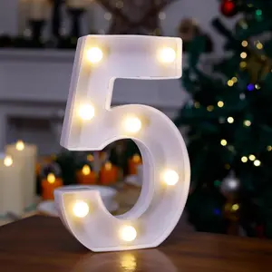 LED Marquee Sign Light Up Letters, Alphabet Light Up Letters Sign, Battery Powered LED Letter Lights for Night Light, Wedding, Birthday, Party, Christmas or Home Decor (Number 5)