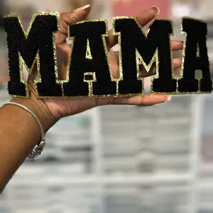 Black and Gold Mama Chenille Patch for Apparel and Accessories