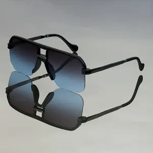 Unisex semi-fashion glasses - gradient lenses, lightweight metal frame, stylish design for men and women, suitable for parties and casual events, party glasses, fashion glasses, durable glasses