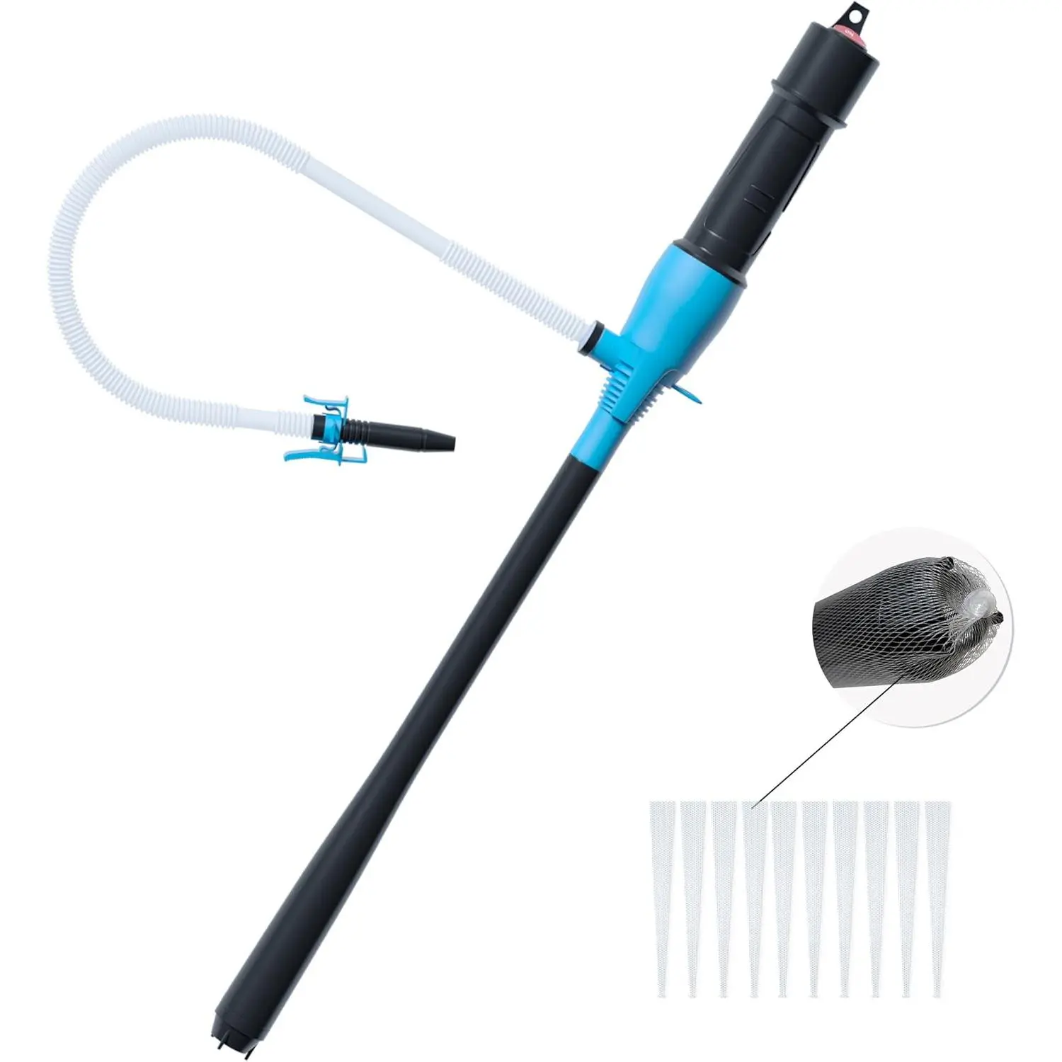 Portable Power Battery Pump, Water & Fuel Transfer Pump, Battery Powered Fuel Inlet Pump Upgraded with Filter Bag and Clip(Battery Not Included) Suitable for Lawn Mowers Boats  Cars  Motorcycles Liquid Transfer Pump