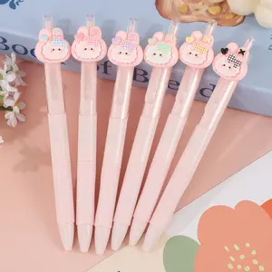 Cute Bunny Click Pen, Series, Ink, 0.5mm Tip, Fun Office Desk Decor, Perfect Holiday Gift, Random Style Sent