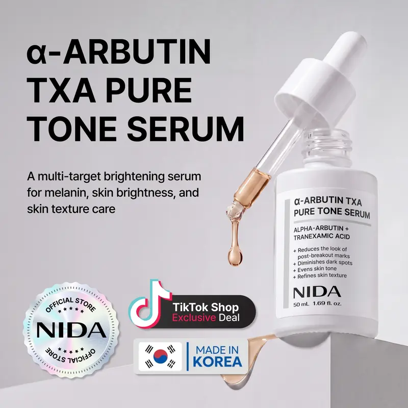 NIDA alpha-Arbutin TXA Pure Tone Serum Dark Spots Skin Tone Glow
