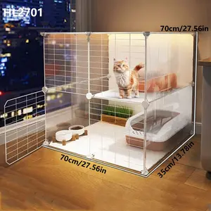 Cat Cage Cat Villa Clearance Home Indoor Extra Large Free Space Kittens Two-Layer with Toilet Integrated, Pet Cage for Cats