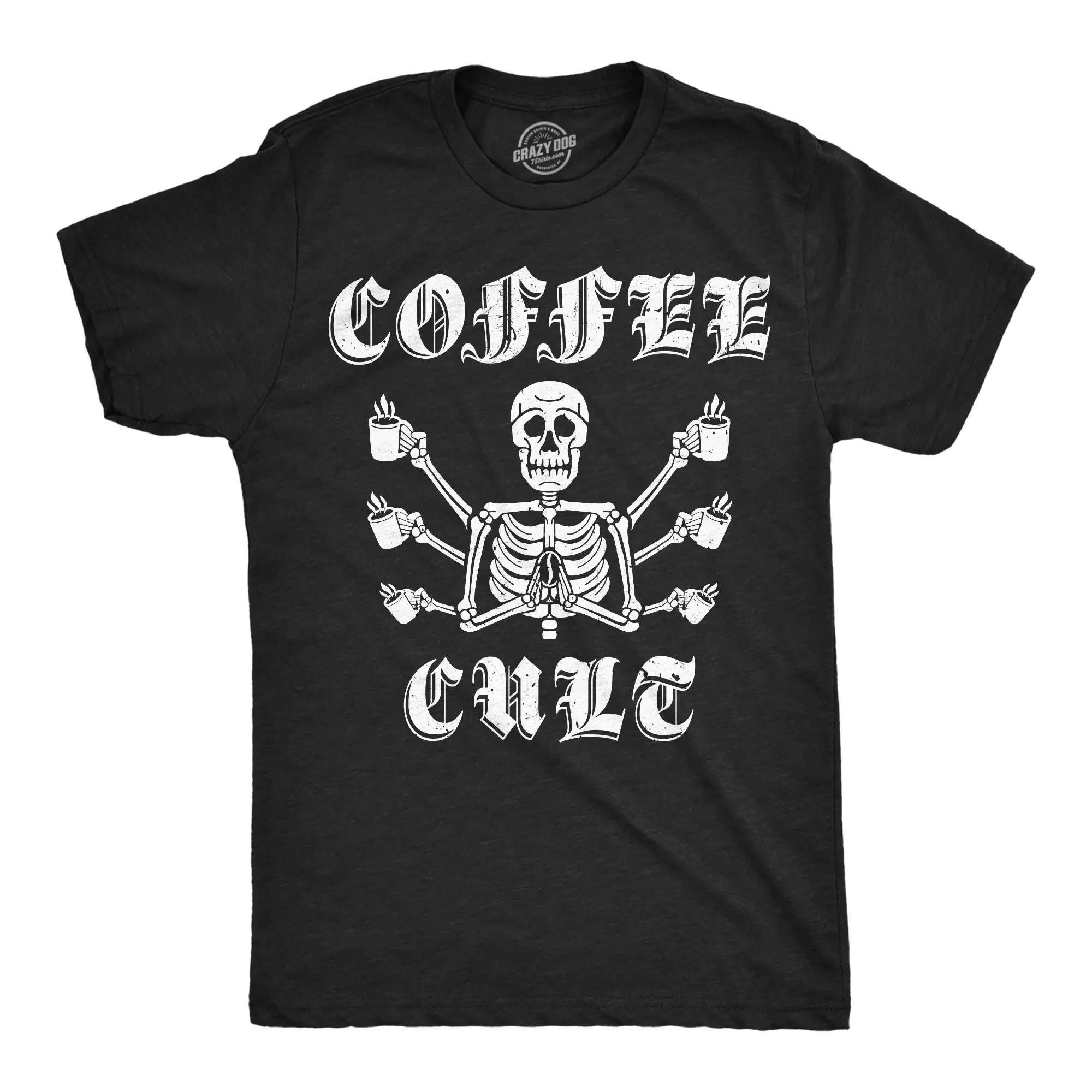Mens Funny T Shirts Coffee Cult Sarcastic Caffeine Lovers Tee For Men Mens Funny T Shirts Cool Vintage Fashion T-Shirt Gift Classic Menswear Funny Coffee Short Sleeve Novelty Tees for Guys Black -