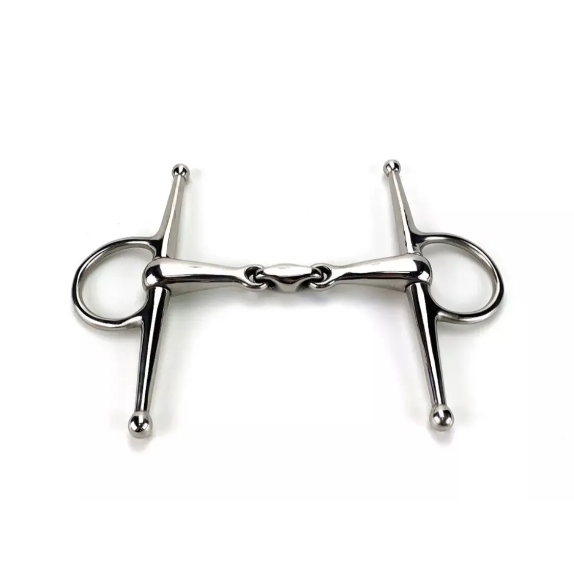 Full Cheek Horse Snaffle Bit with Lozenge Fat Double Joint Oval Link Stainless