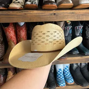 Minnick Men's Cowboy Straw Hat 100x - Classic Design, Lightweight & Breathable, 4 1/4 Brim Size, Versatile for Multiple Occasions