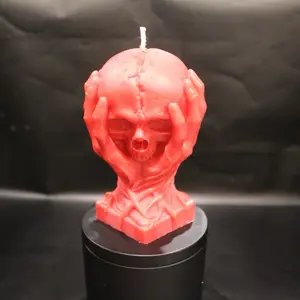 Head Within Candle - Decorative Skull Candle 4”x2”