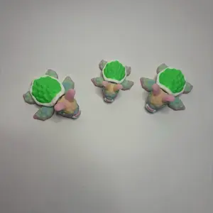 Easter Turtle 3D Print Home Decor - Vibrant Green Shell & Pastel Colors - Perfect for Spring Decorations