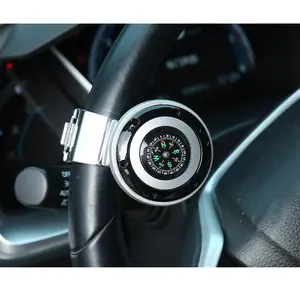 Car Steering Wheel Knob with Compass Universal Vehicle Steering Wheel Auxiliary Knob Easy Installation Smooth Rotation Driving Accessory