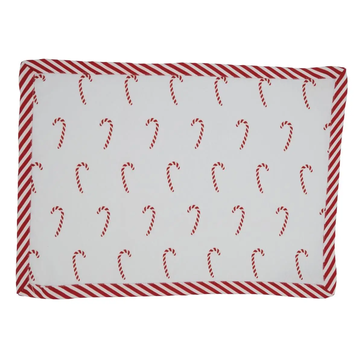 Saro Lifestyle 2198.R1420B 14 x 20 in. Candy Cane Placemats, Red - Set of 4