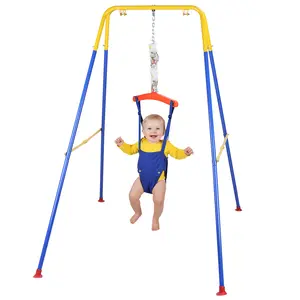 Explorinox 2-in-1 Baby Jumper with Stand, Indoor/Outdoor Toddler Swing Set with Adjustable Chain, Bouncer for 6-24 Months Boys/Girls, Easy to Assemble & Store